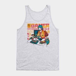 anime cyberpunk gamer girl Tank Top